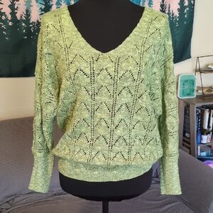 Sunday In Brooklyn Green Lightweight Pullover Sweater Sz Medium